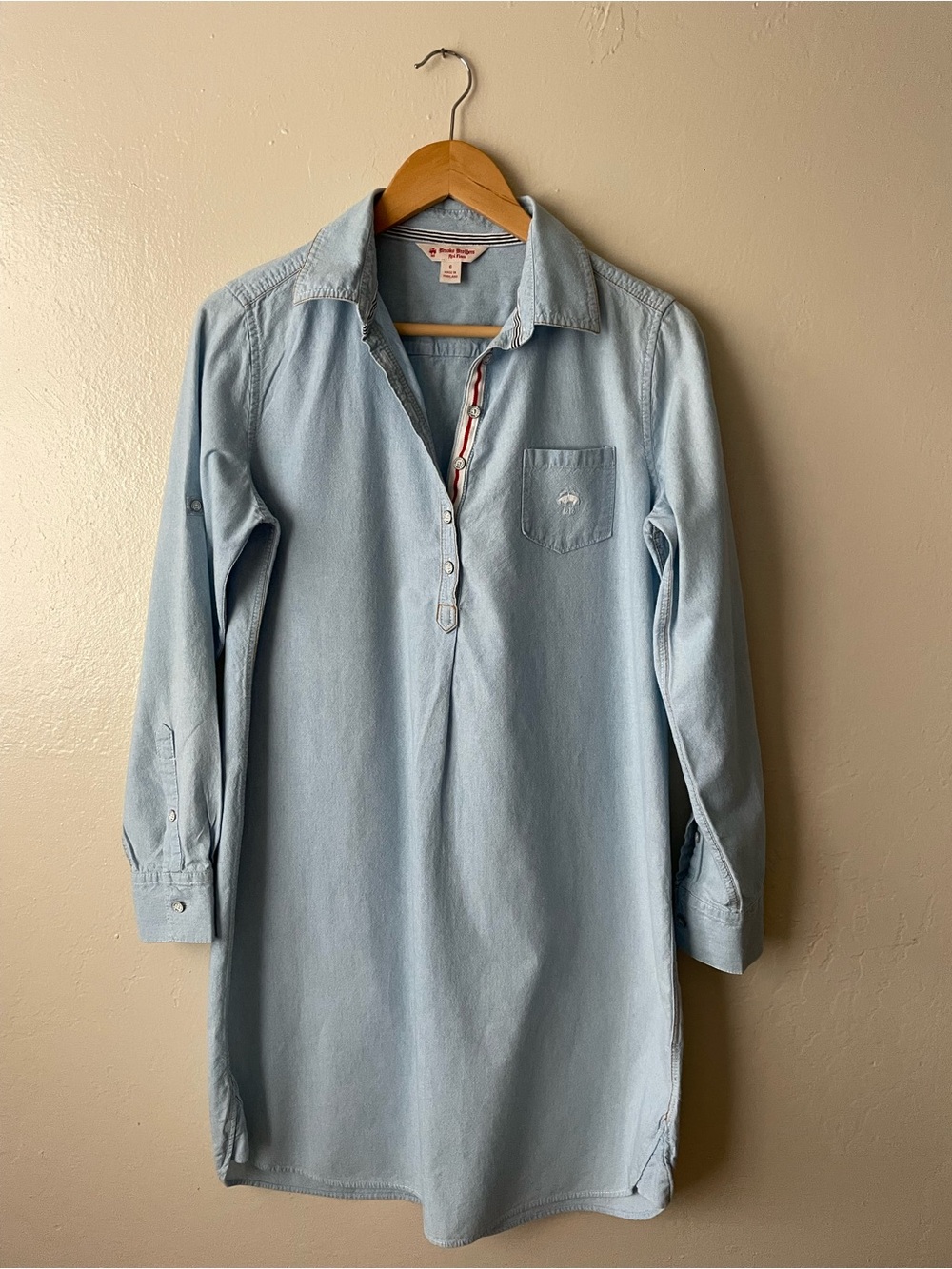 Brooks Brothers Red Fleece Light Blue Long-Sleeve Shirt dress